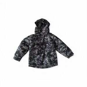 Youth Columbia Black and Gray Camo Hooded Jacket